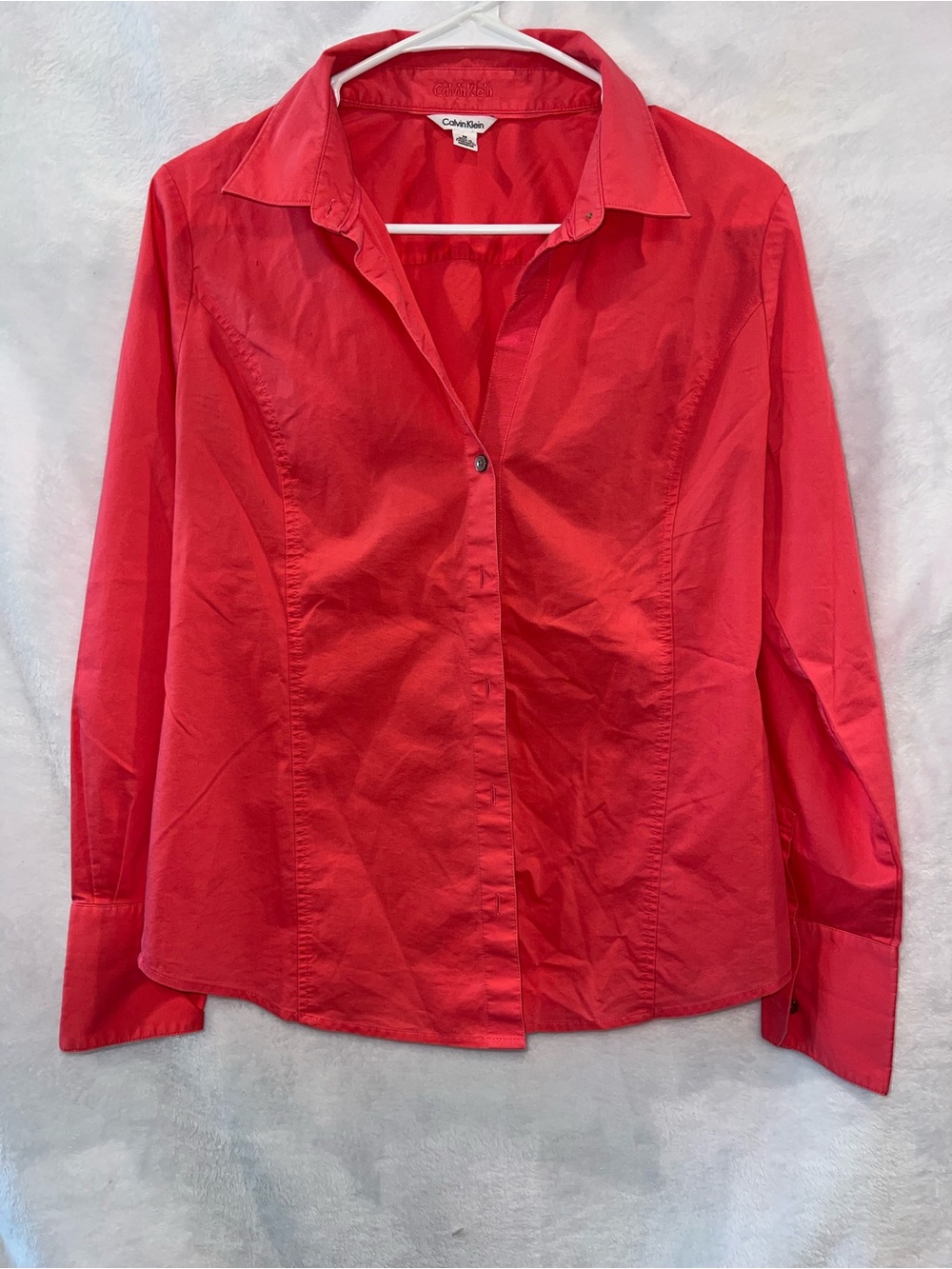 Calvin Klein Bright Red Button-Down Shirt